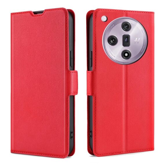 Per OPPO Find X7 5G Custodia per telefono in pelle con vibrazione orizzontale ultrasottile con fibbia laterale a tensione (Rosso)