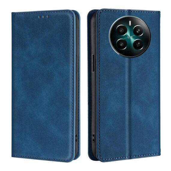Custodia per telefono in pelle magnetica Skin Feel per Realme 12+ 5G (blu)