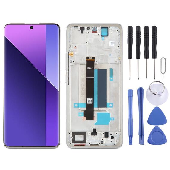 Per Xiaomi Redmi Note 13 Pro+ Originale AMOLED Materiale LCD Screen Digitizer assemblaggio completo con cornice (Argento)