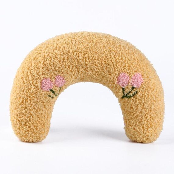 Cuscino a forma di U per gatti Cuscino per dormire per cani da compagnia (giallo)