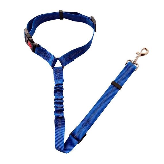 Guinzaglio da traino imbottito elastico in corda per cintura di sicurezza per veicolo per cani, larghezza: 2,5 cm (blu)