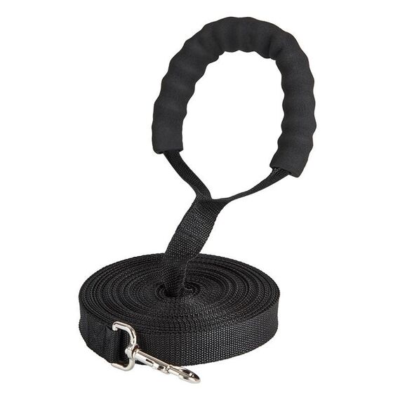 Guinzaglio per collare per cani da 2,5 cm x 30 m per localizzazione di animali domestici Guinzaglio da trazione allungato per addestramento del cane (nero)