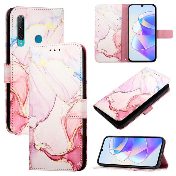 Per Huawei Enjoy 9s / P Smart+ 2019 PT003 Custodia in pelle con motivo marmorizzato (LS005 oro rosa)