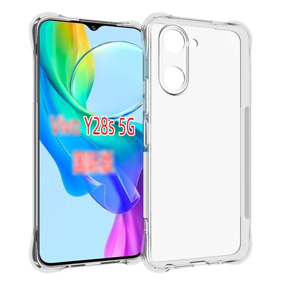 Per vivo Y28s 5G Global Custodia in TPU antiurto antiscivolo ispessita (trasparente)