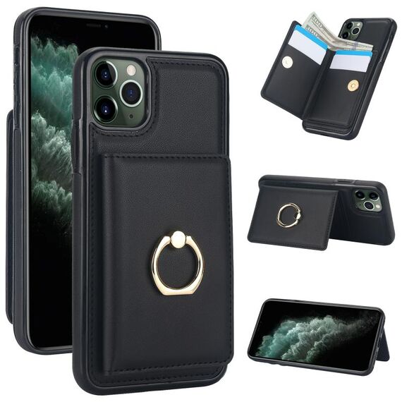 Per iPhone 11 Pro Custodia per telefono con porta carte antifurto RFID (nera)