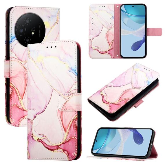 Per TCL 50 XL PT003 Custodia in pelle con motivo marmo (oro rosa)