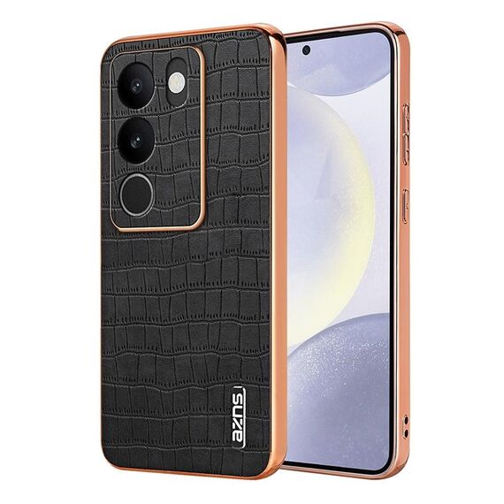 Per vivo V29 / V29 Pro AZNS Custodia per telefono a copertura totale con cornice elettrolitica in coccodrillo (Nero)