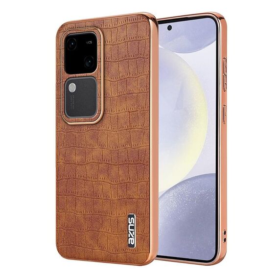 Per vivo V30 / V30 Pro AZNS Custodia per telefono con struttura in coccodrillo elettrolitico a copertura totale (marrone)
