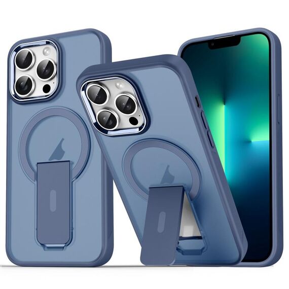 Per iPhone 13 Pro Custodia per telefono con supporto MagSafe in acrilico + TPU (blu scuro)