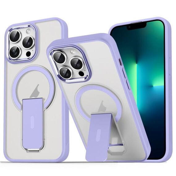 Custodia per telefono con supporto MagSafe in acrilico + TPU per iPhone 13 Pro (viola lavanda)