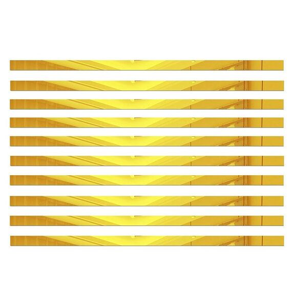 10 pezzi 1,5x100 cm adesivi murali specchio 3D bellissimo bordo striscia decorativa soggiorno TV sfondo decorativo autoadesivo linea di cintura cucito (Oro)