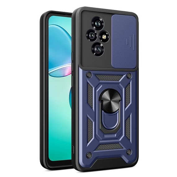 Custodia per telefono in TPU+PC con design scorrevole per fotocamera per Honor 200 (blu)