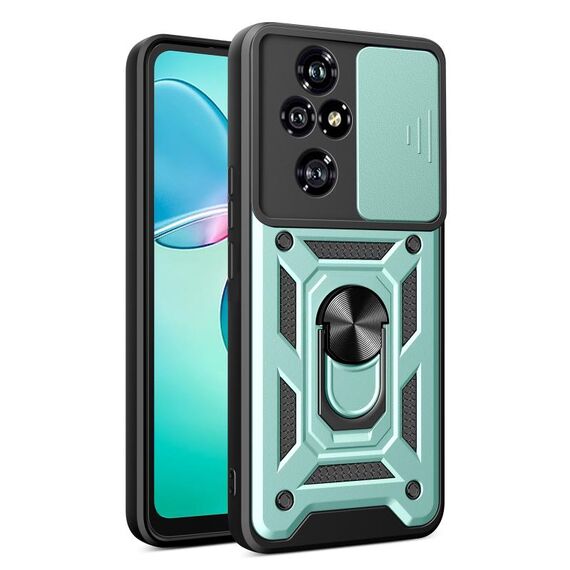 Custodia per telefono in TPU+PC con design scorrevole per fotocamera per Honor 200 Pro (verde)
