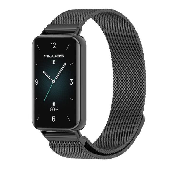 Per Honor Band 9 MIJOBS Milan Cinturino magnetico in acciaio inossidabile (nero)