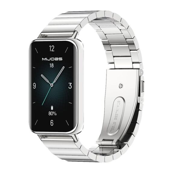 Per Honor Band 9 MIJOBS Cinturino in acciaio inossidabile Bamboo (argento)