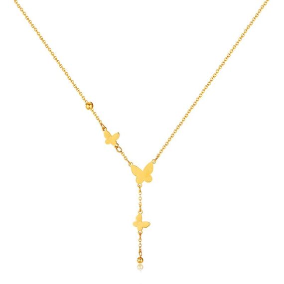 Collana con nappa a farfalla OPK GX2440 Catena in acciaio inossidabile (oro)