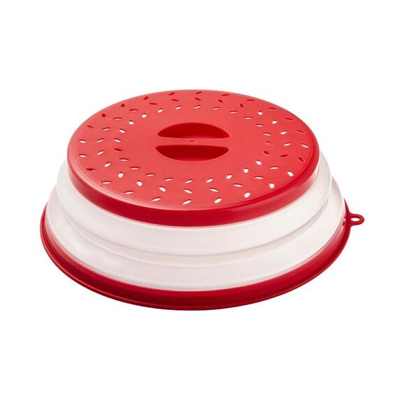 Protezione anti-spruzzi per forno a microonde pieghevole da cucina, multifunzionale, per la conservazione degli alimenti, stile: rosso medio