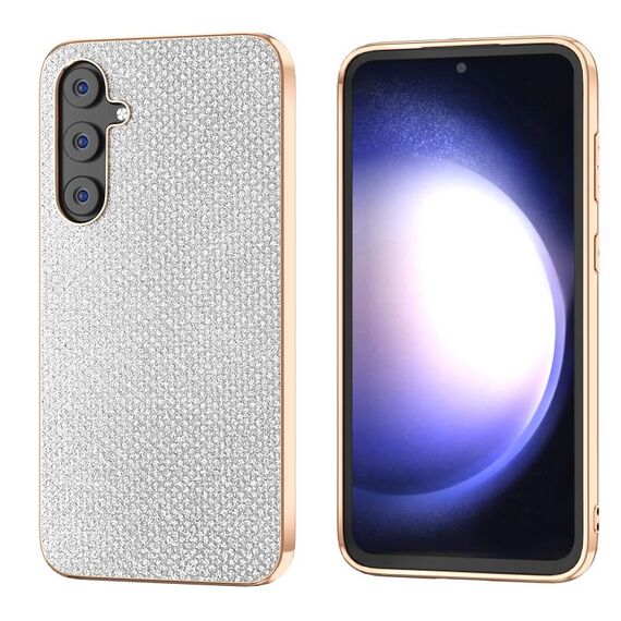 Per Samsung Galaxy S23 FE 5G Nano placcatura custodia per telefono con texture diamante (argento)
