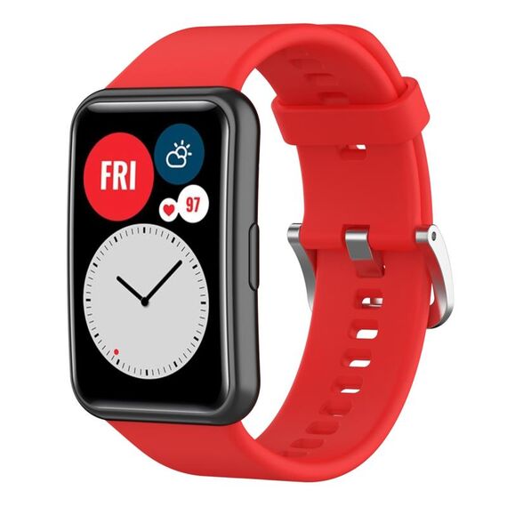 Per Huawei Watch Fit nuovo cinturino in silicone tinta unita (rosso)