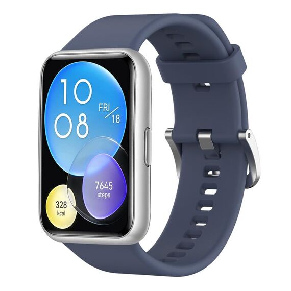 Per Huawei Watch Fit cinturino in silicone tinta unita (blu grigio)