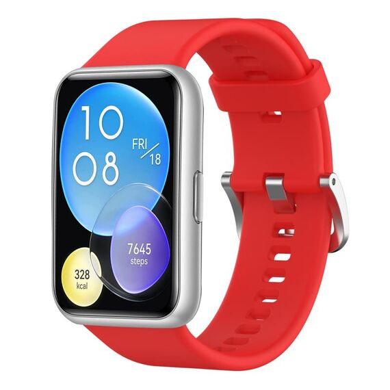 Per Huawei Watch Fit cinturino in silicone tinta unita (rosso)