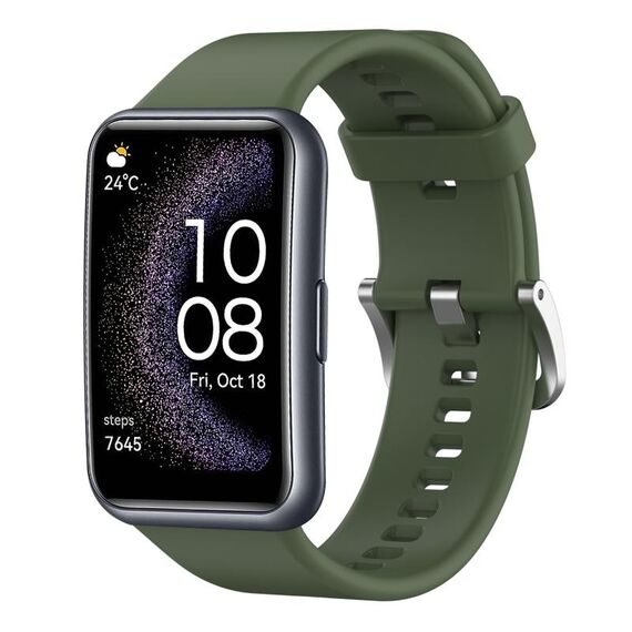 Per Huawei Watch Fit cinturino in silicone tinta unita edizione speciale (verde scuro)