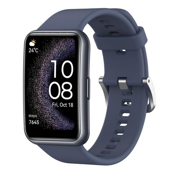 Per Huawei Watch Fit cinturino in silicone tinta unita edizione speciale (blu grigio)