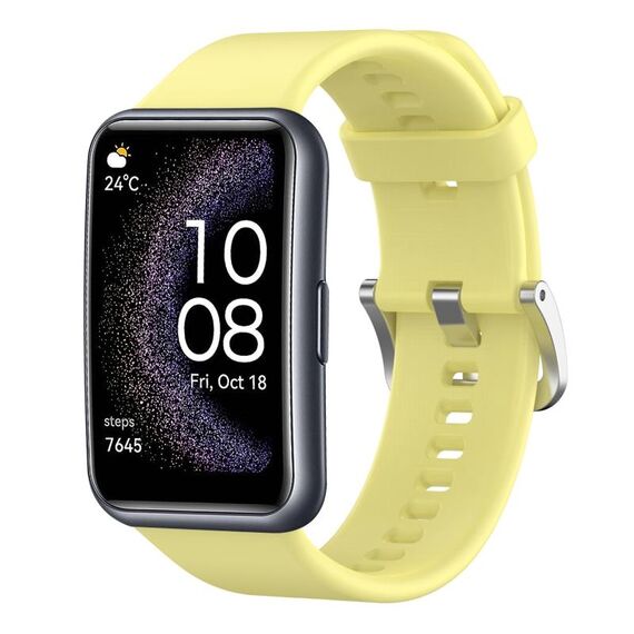 Per Huawei Watch Fit cinturino in silicone tinta unita edizione speciale (giallo latte)
