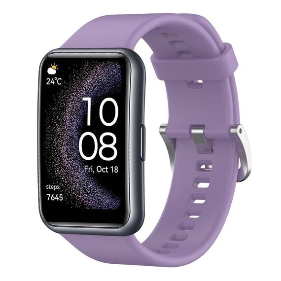 Per Huawei Watch Fit cinturino in silicone tinta unita edizione speciale (viola chiaro)