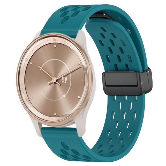 Per cinturino in silicone con chiusura magnetica pieghevole GarminMove Trend da 20 mm (verde nascosto)