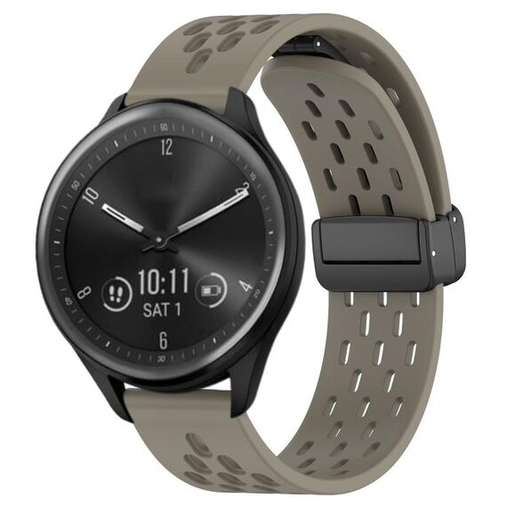 Per cinturino in silicone con chiusura magnetica pieghevole Garmin Vivomove Sport da 20 mm (cenere spaziale)