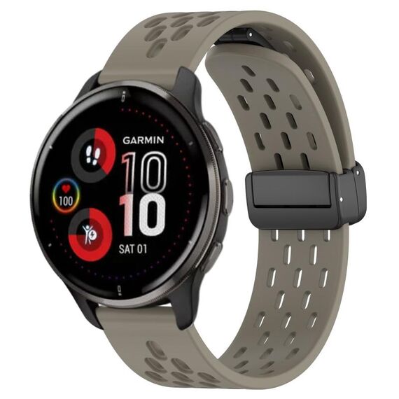 Per cinturino in silicone con chiusura magnetica pieghevole Garmin Venu 2 Plus da 20 mm (cenere spaziale)