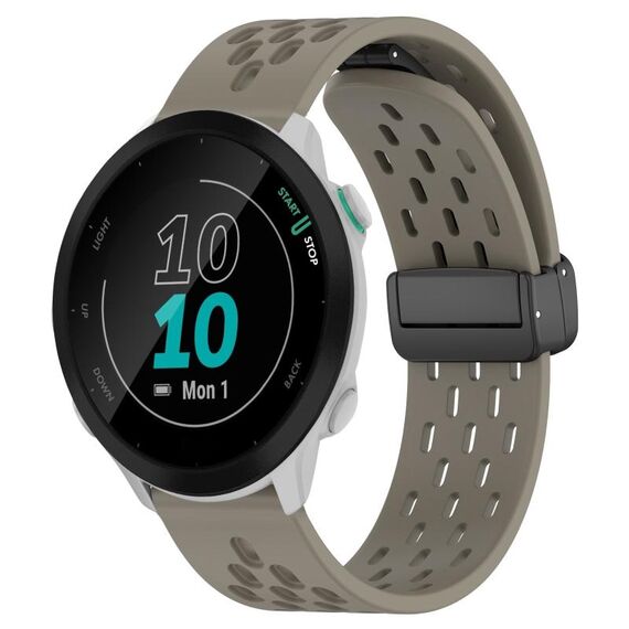 Per cinturino in silicone con chiusura magnetica pieghevole Garmin Forerunner 55 da 20 mm (cenere spaziale)