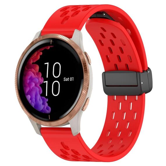 Per cinturino in silicone con chiusura magnetica pieghevole Garmin Venu da 20 mm (rosso)