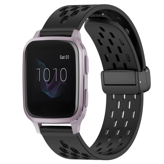 Per cinturino in silicone con chiusura magnetica pieghevole Garmin Venu SQ da 20 mm (nero)