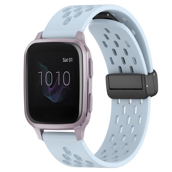 Per cinturino in silicone con chiusura magnetica pieghevole Garmin Venu SQ da 20 mm (azzurro)