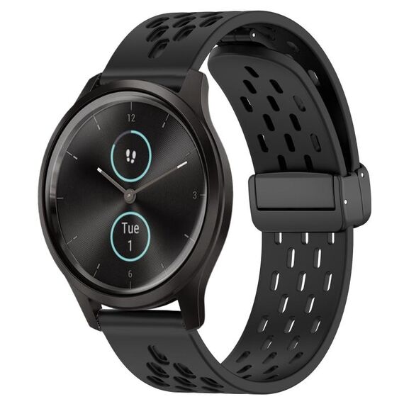 Per cinturino in silicone con chiusura magnetica pieghevole Garmin VivoMove Style da 20 mm (nero)