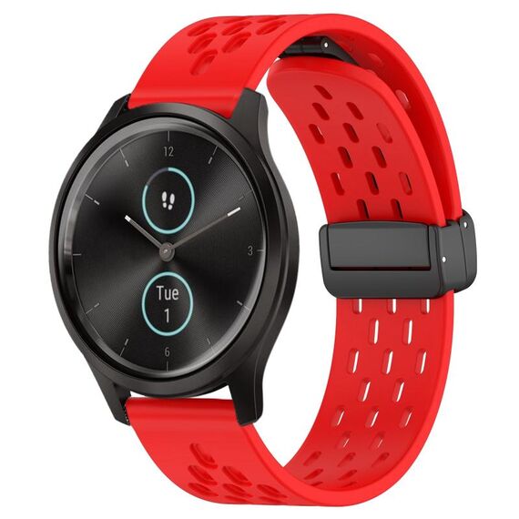 Per cinturino in silicone con chiusura magnetica pieghevole Garmin VivoMove Style da 20 mm (rosso)