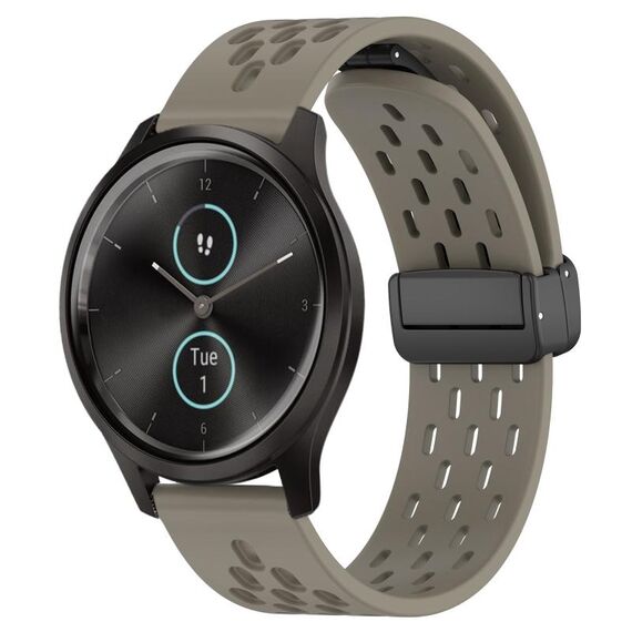 Per cinturino in silicone con chiusura magnetica pieghevole Garmin VivoMove Style da 20 mm (cenere spaziale)
