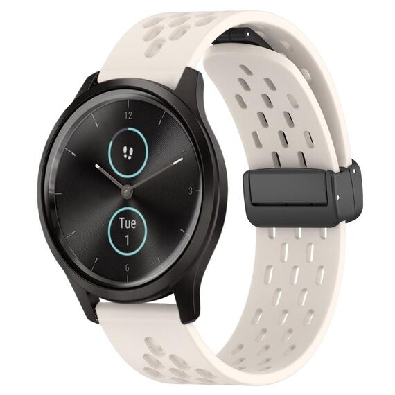 Per cinturino in silicone con chiusura magnetica pieghevole Garmin VivoMove Style da 20 mm (colore Starlight)