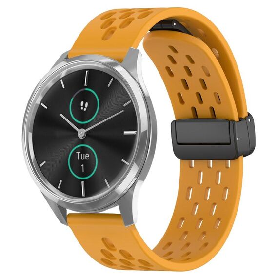 Per cinturino in silicone con chiusura magnetica pieghevole Garmin VivoMove Luxe da 20 mm (giallo)