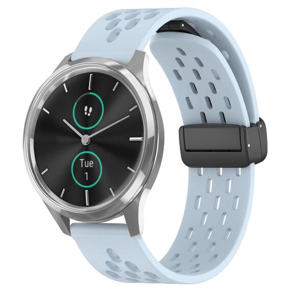 Per cinturino in silicone con chiusura magnetica pieghevole Garmin VivoMove Luxe da 20 mm (azzurro)