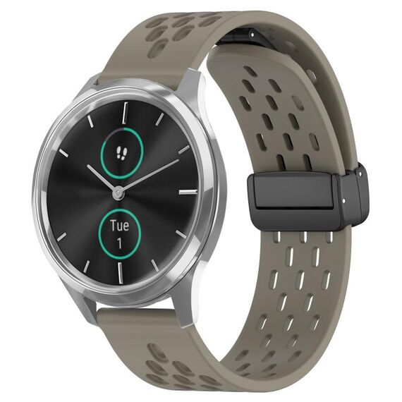 Per cinturino in silicone con chiusura magnetica pieghevole Garmin VivoMove Luxe da 20 mm (cenere spaziale)