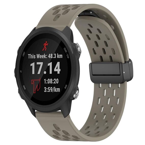 Per cinturino in silicone con chiusura magnetica pieghevole Garmin Forerunner 245 da 20 mm (cenere spaziale)