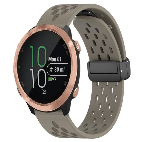 Per cinturino in silicone con chiusura magnetica pieghevole Garmin Forerunner 645 Music da 20 mm (cenere spaziale)