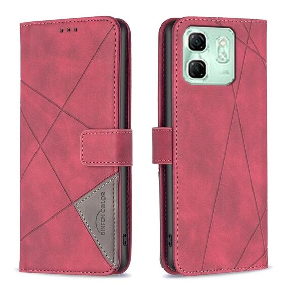 Per Infinix Smart 9 / Hot 50i Custodia per telefono in pelle con fibbia magnetica e trama a rombi (rosso)