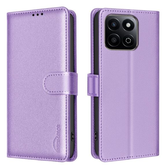 Per Honor 200 Smart / X7C Custodia in pelle antifurto con texture Litchi RFID (viola)