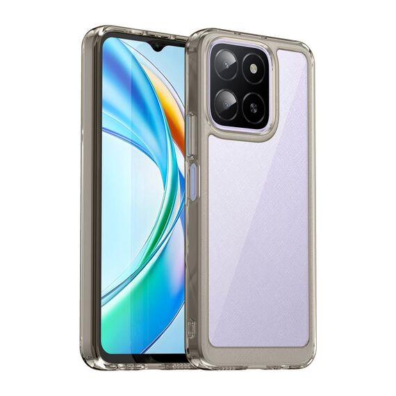 Custodia per telefono in TPU ibrida acrilica serie Colorful per Honor X5b Plus (grigio trasparente)
