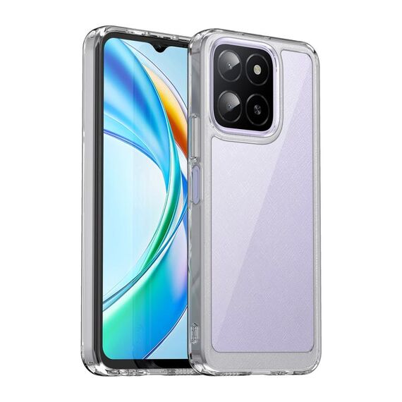 Custodia per telefono in TPU ibrida acrilica serie colorata per Honor X6a (trasparente)