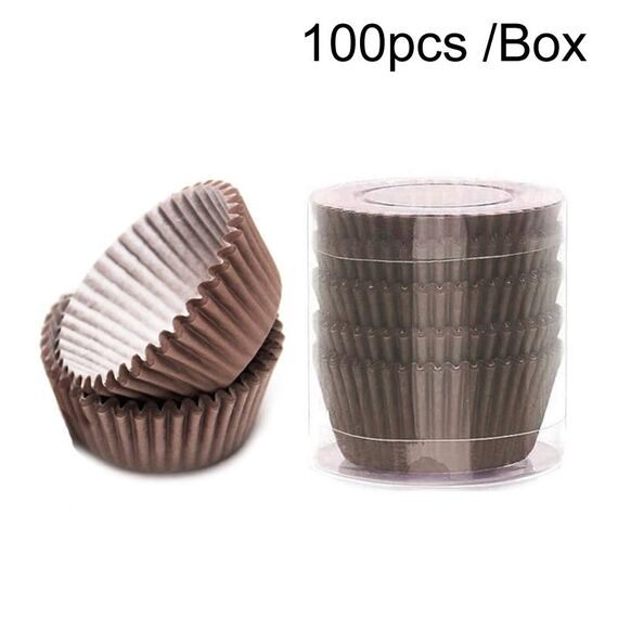 100 pezzi/scatola utensili da forno pirottini di carta per torte muffin pirottini di carta per cupcake vassoio per torta al cioccolato antiolio (caffè)